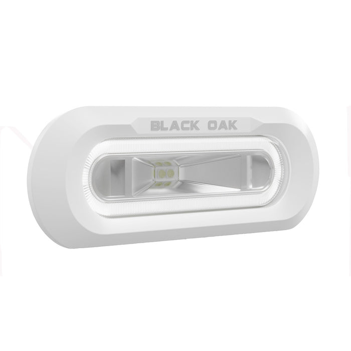 Black Oak Low Pro Marine Spreader Light - Flush Mount - White Housing - White LED [MLPS-FW]