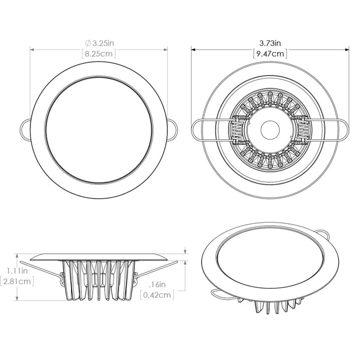 Lumitec Mirage - Flush Mount Down Light - Glass Finish/Polished SS Bezel - 2-Color White/Blue Dimming [113111]