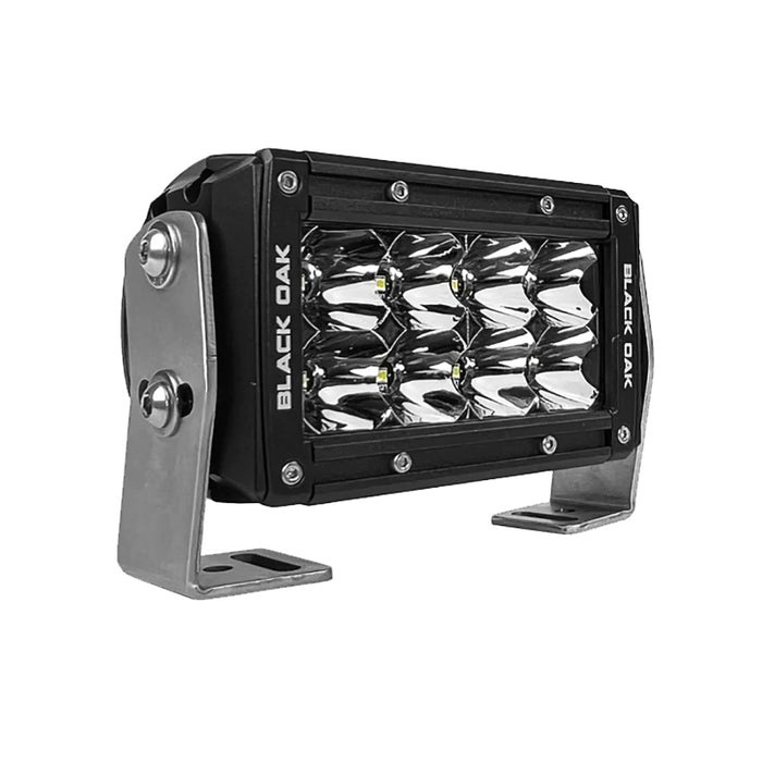 Black Oak Pro Series 3.0 Double Row 4" LED Light Bar - Flood Optics - Black Housing [4F-D5OS]