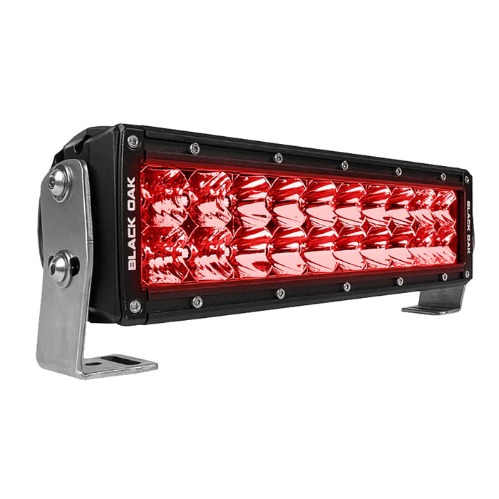Black Oak 10" Red LED Predator Hunting Light Bar - Combo Optics - Black Housing - Pro Series 3.0 [10R-D3OS]