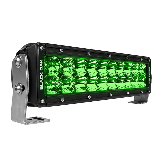 Black Oak 10" Green LED Hog Hunting Light Bar - Combo Optics - Black Housing - Pro Series 3.0 [10G-D3OS]