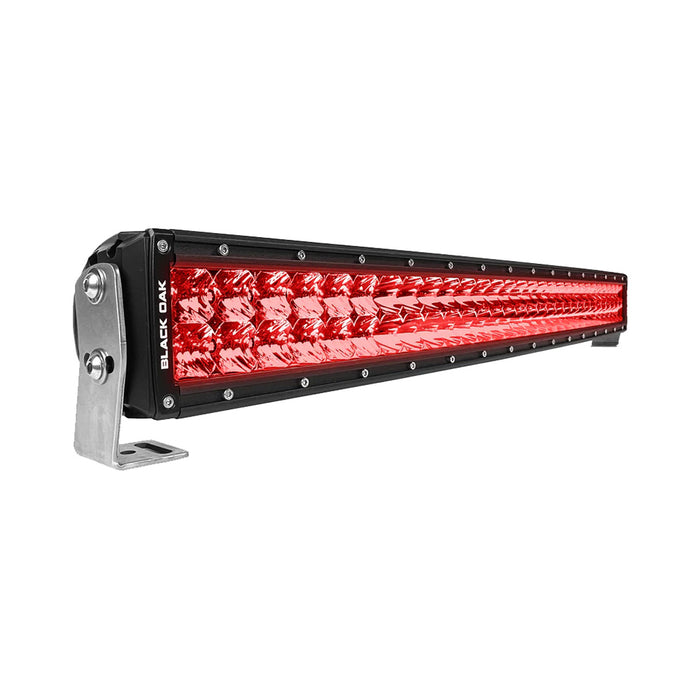 Black Oak 30" Curved Double Row Red LED Predator Hunting Light Bar - Combo Optics - Black Housing - Pro Series 3.0 [30CR-D3OS]